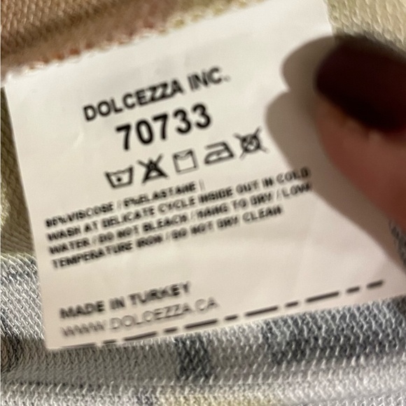 Simply Art by Dolcezza print Dress with draped collar, size Large - Picture 5 of 5